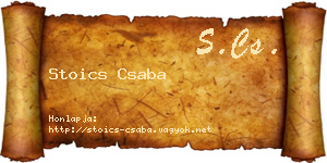 Stoics Csaba névjegykártya