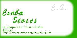 csaba stoics business card
